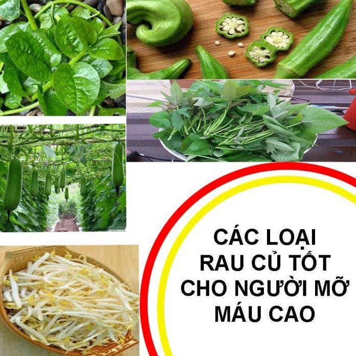 Các loại rau củ tốt cho người mỡ máu cao