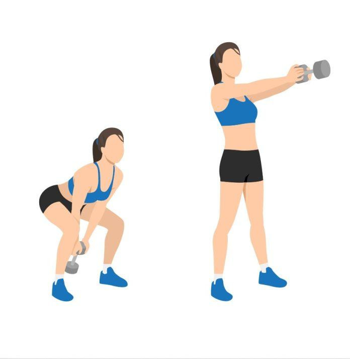 Dumbbell Swing tác dụng vào khá nhiều phần cơ như cơ vai, cơ lưng, cơ mông đùi.