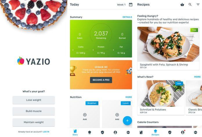 Ứng dụng tính calo chính xác Yazio (Ảnh: Internet)